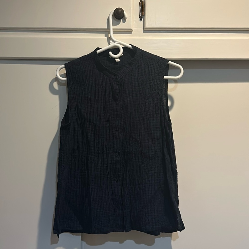 Eileen Fisher Puckered Organic Linen Shirt